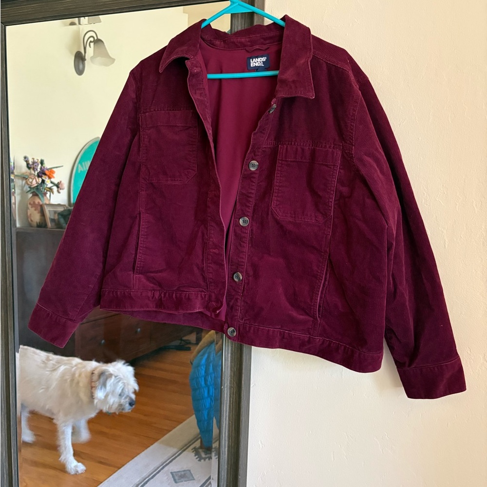 Lands' End Maroon Corduroy Jacket